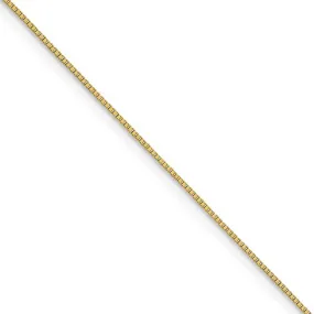 0.9mm 18k Yellow Gold Classic Box Chain Necklace