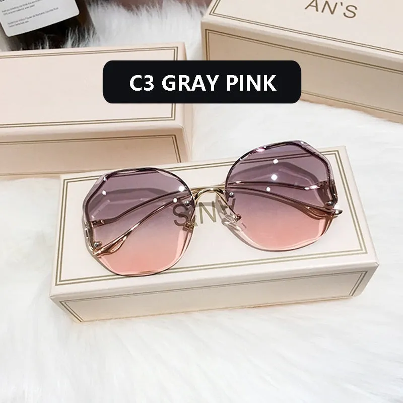 2022 Women Fashion Tea Gradient Sunglasses