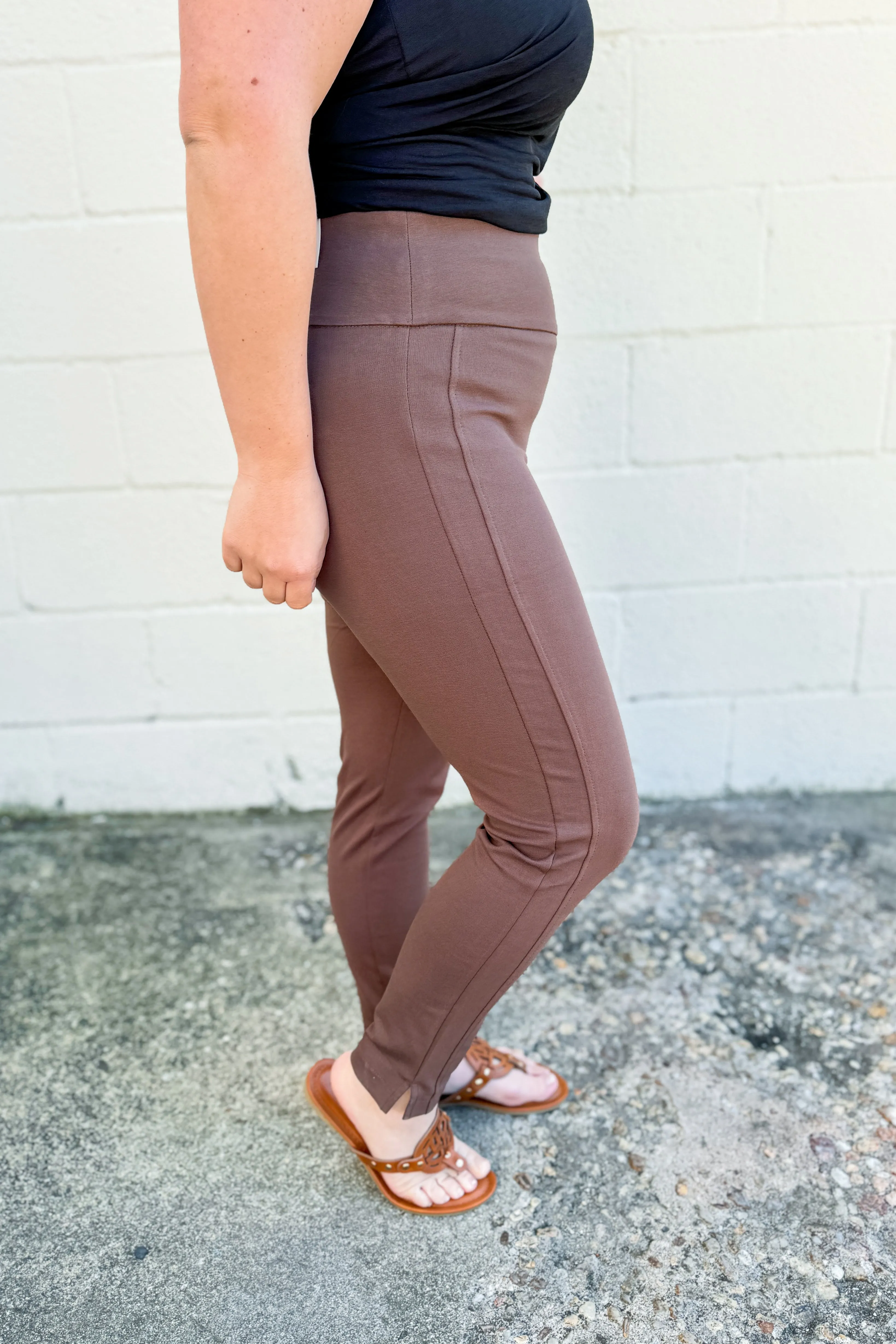 26" Magic Ankle Crop Skinny Pants, Dark Brown