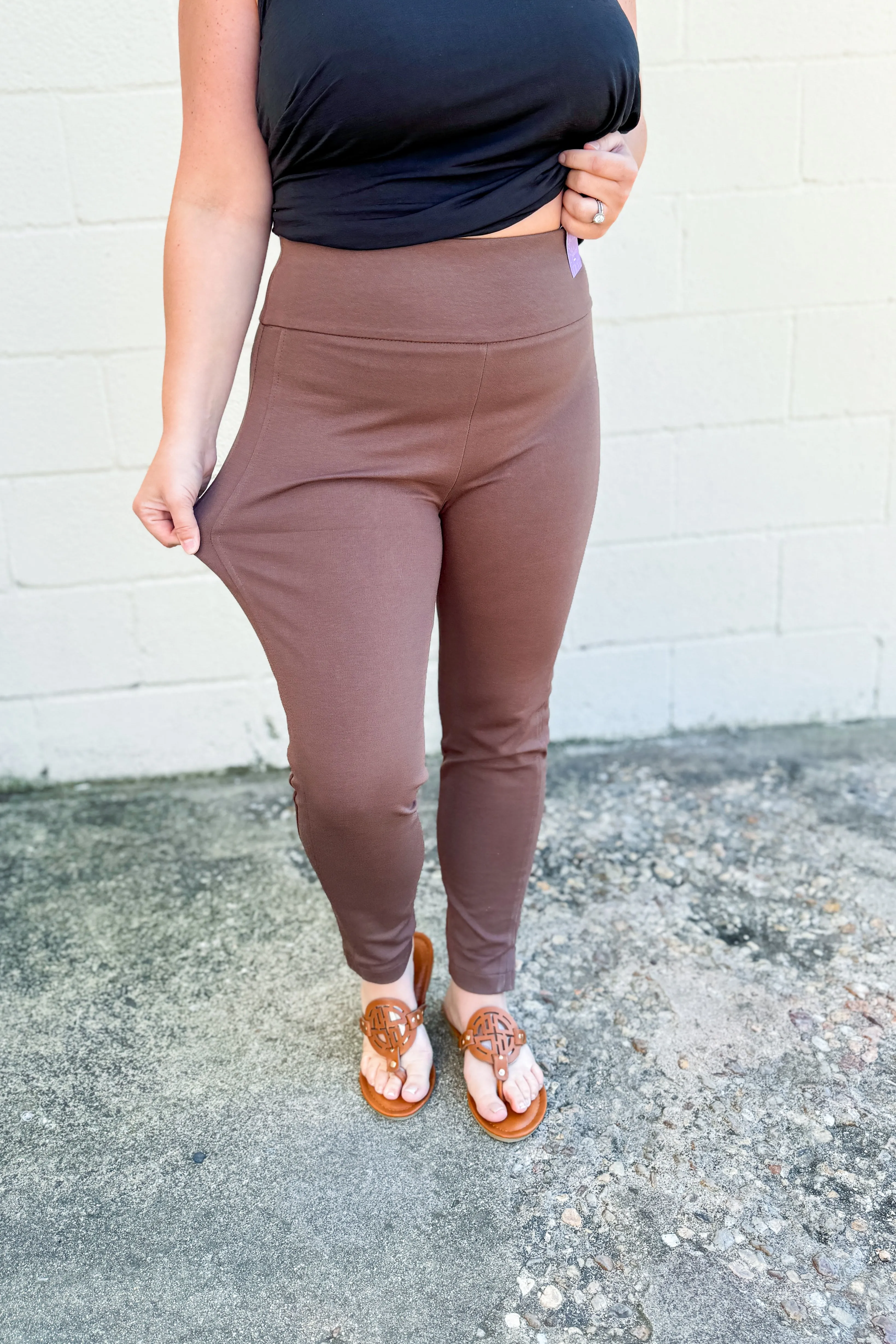 26" Magic Ankle Crop Skinny Pants, Dark Brown