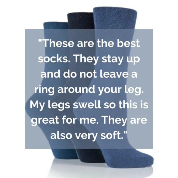 3 Pairs Non Binding Socks for Women in Navy Mix