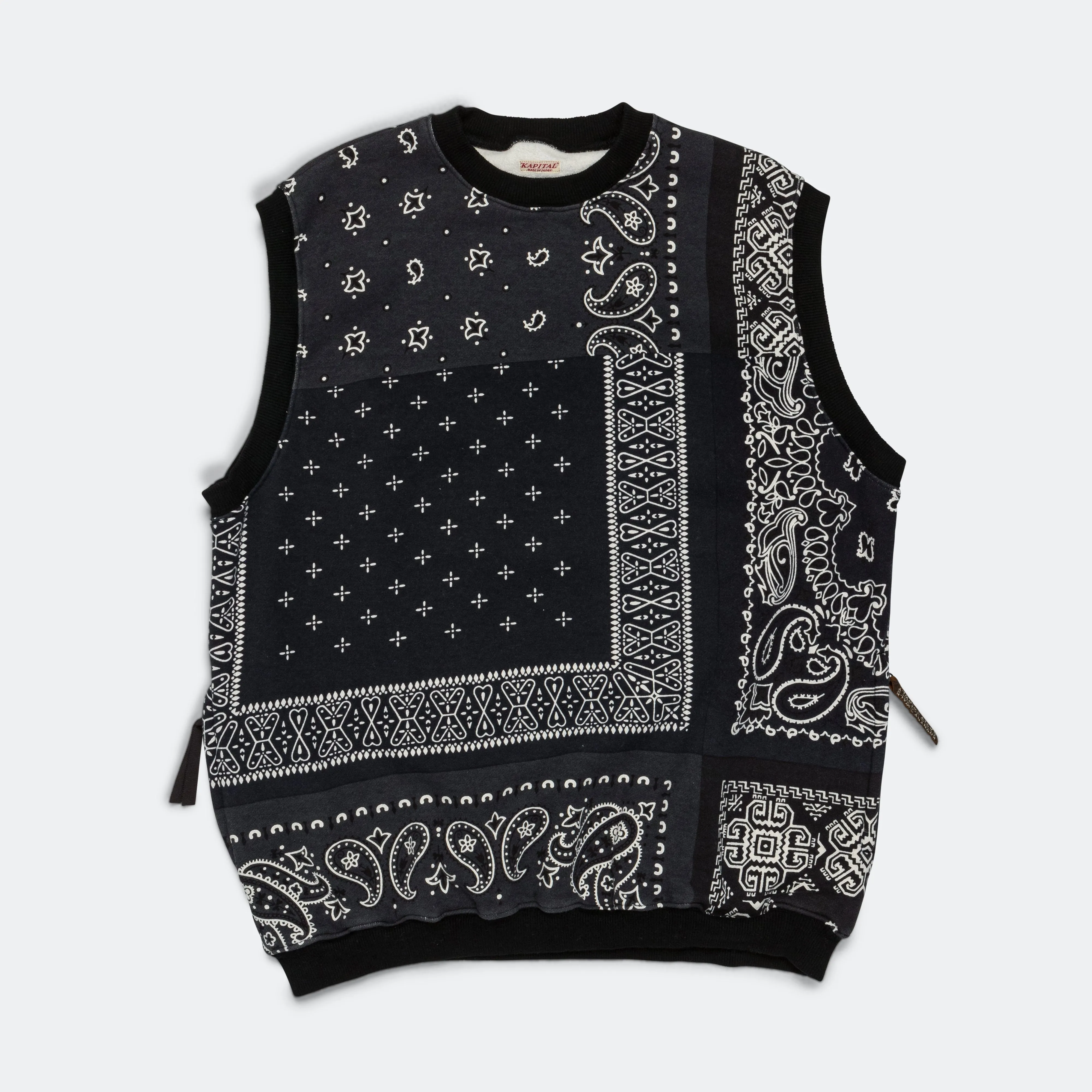 30/-SWT Knit Bandana BIG Vest - Black