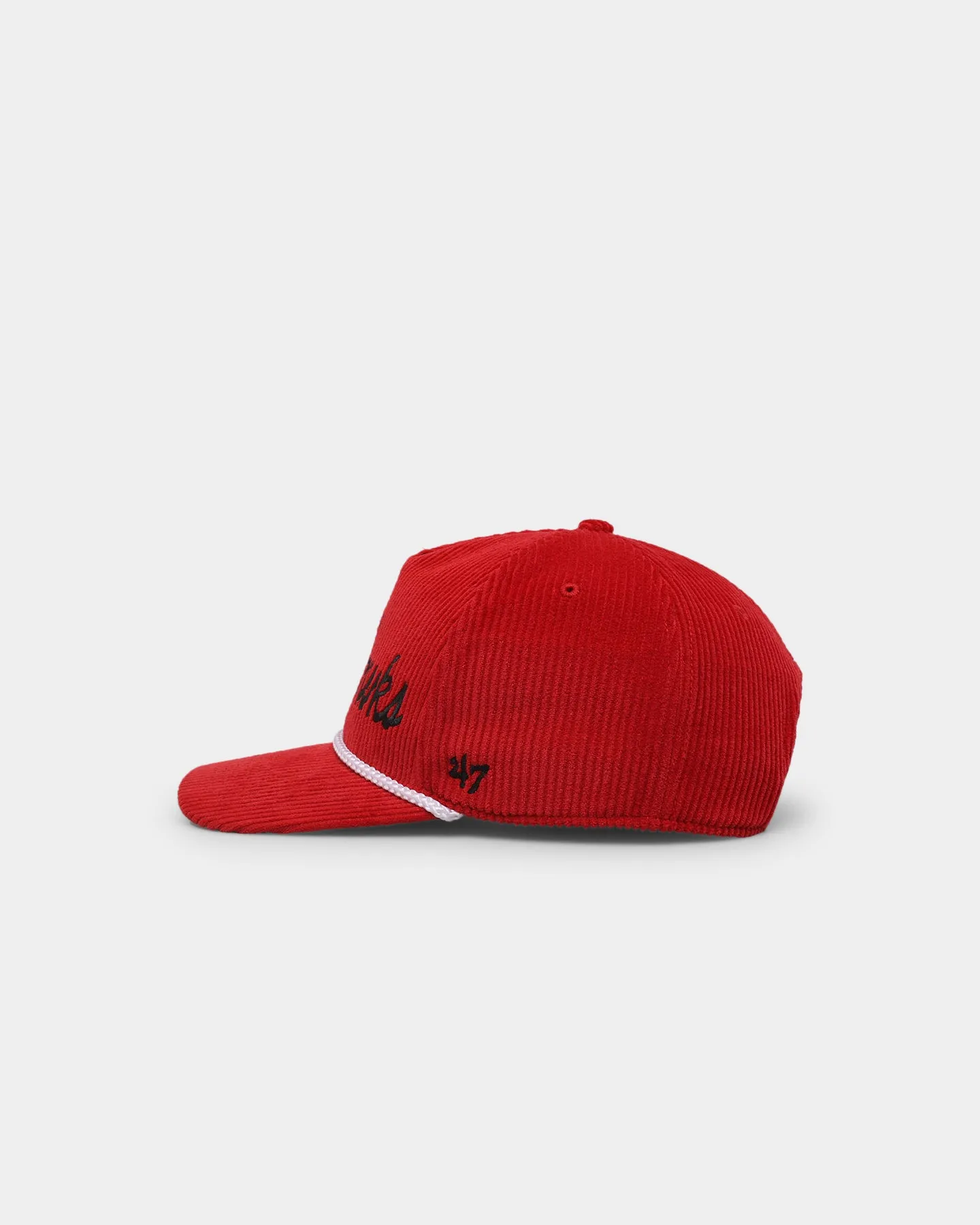 47 Brand Chicago Blackhawks 'NHL Corduroy Team Script' Corduroy Crossrope 47 Hitch Snapback Red