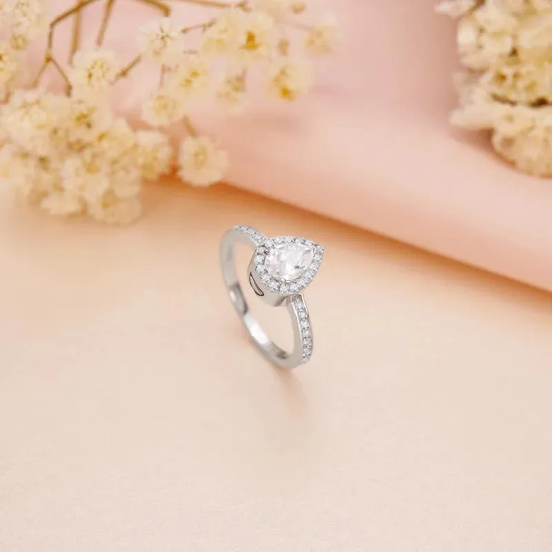 925 Sterling Silver Teardrop Urn Rings Hold Loved Ones Ashes Cz Cremation Memorial Ring Keepsake Jewelry for Women