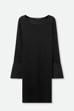 ALIA BOATNECK MERINO TOP WITH SILK TRIM CUFF