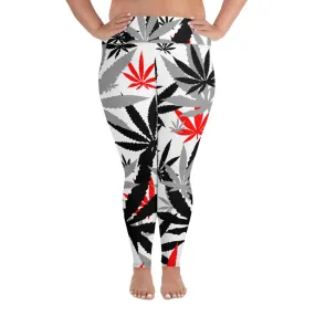 All-Over Print Plus Size Red Leaf E4SO Leggings