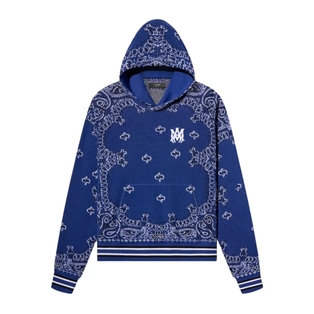 AMIRI BLUE BANDANA B-BALL HOODIE