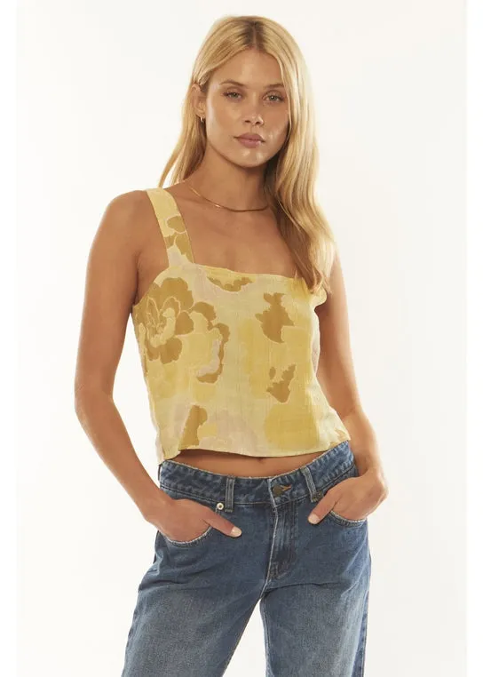 Amuse Eternal Flame Woven Tank-Honeydew