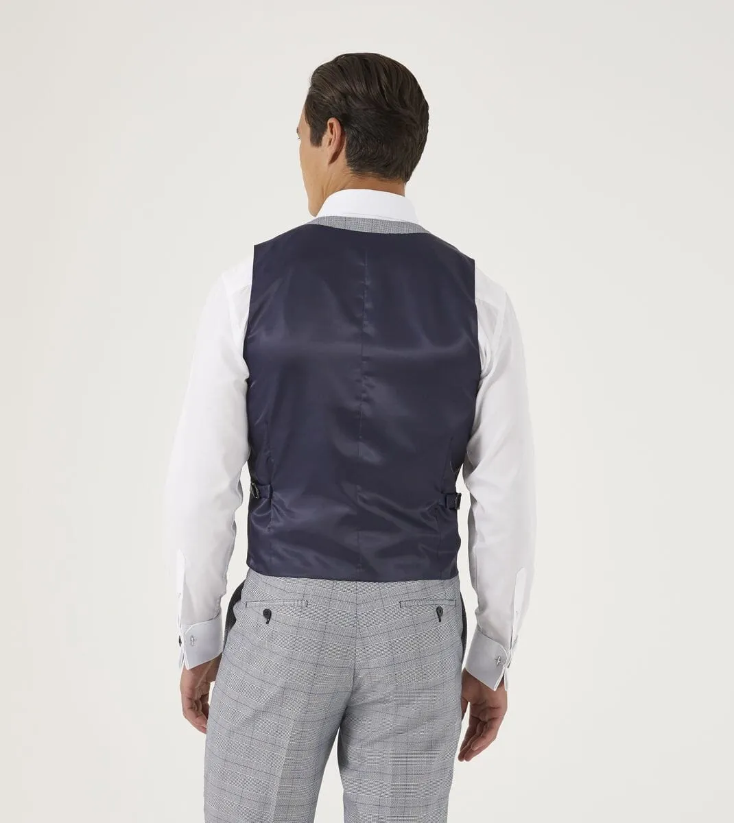 Anello Grey Prince Of Wales Check Waistcoat