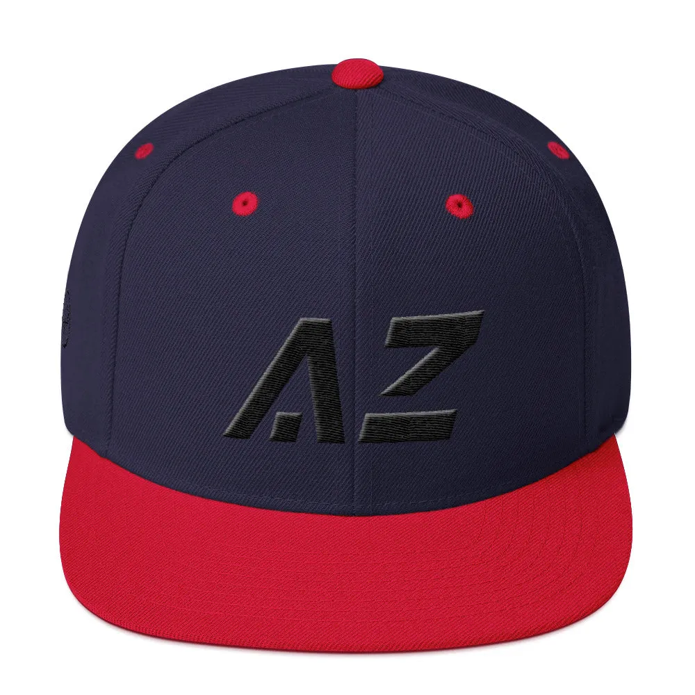 Arizona - Flat Brim Hat - Black Embroidery - AZ - Many Hat Color Options Available