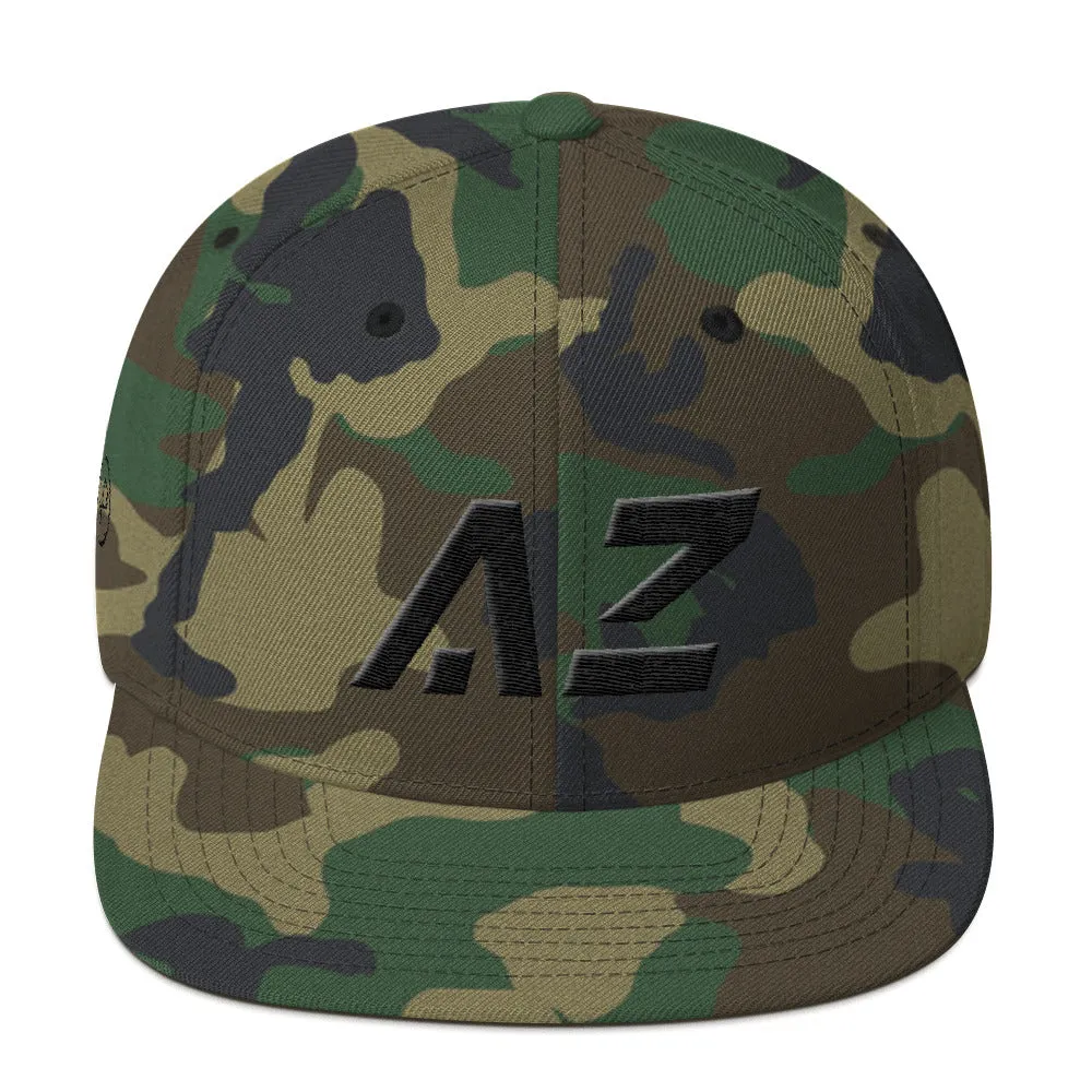 Arizona - Flat Brim Hat - Black Embroidery - AZ - Many Hat Color Options Available