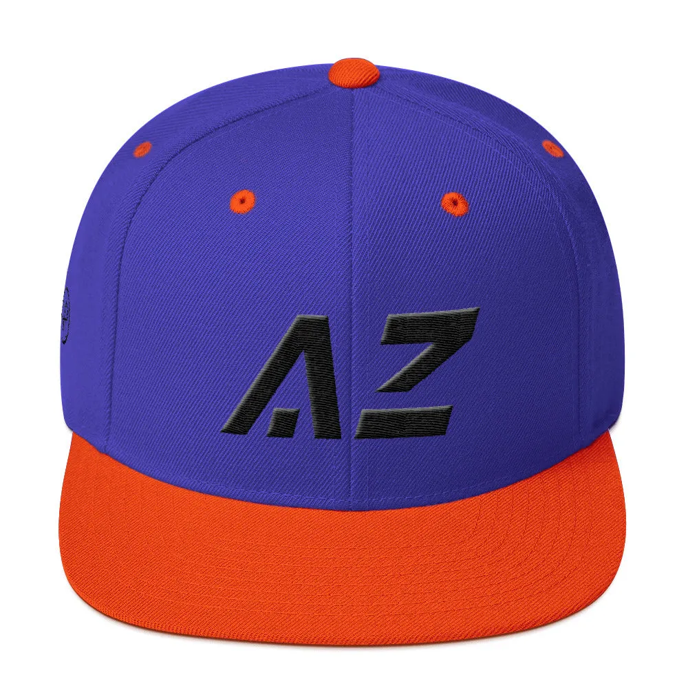 Arizona - Flat Brim Hat - Black Embroidery - AZ - Many Hat Color Options Available