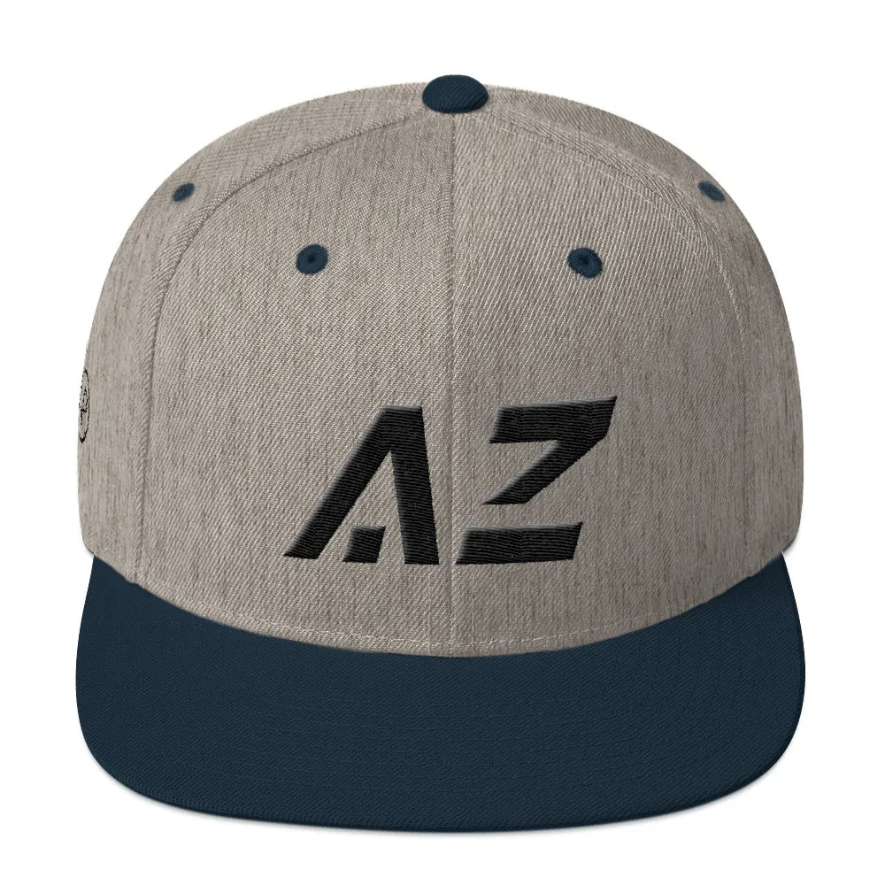 Arizona - Flat Brim Hat - Black Embroidery - AZ - Many Hat Color Options Available