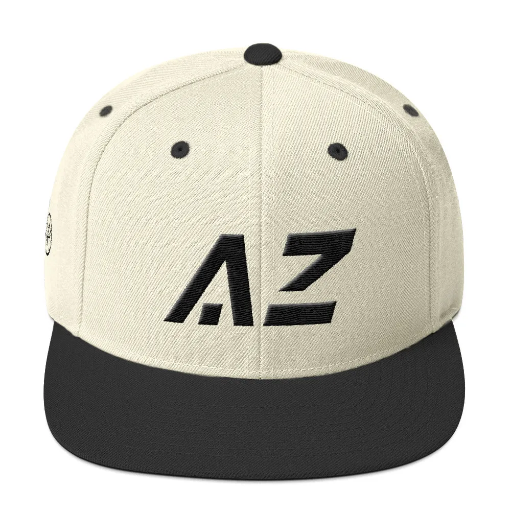 Arizona - Flat Brim Hat - Black Embroidery - AZ - Many Hat Color Options Available