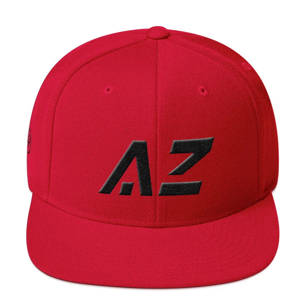 Arizona - Flat Brim Hat - Black Embroidery - AZ - Many Hat Color Options Available