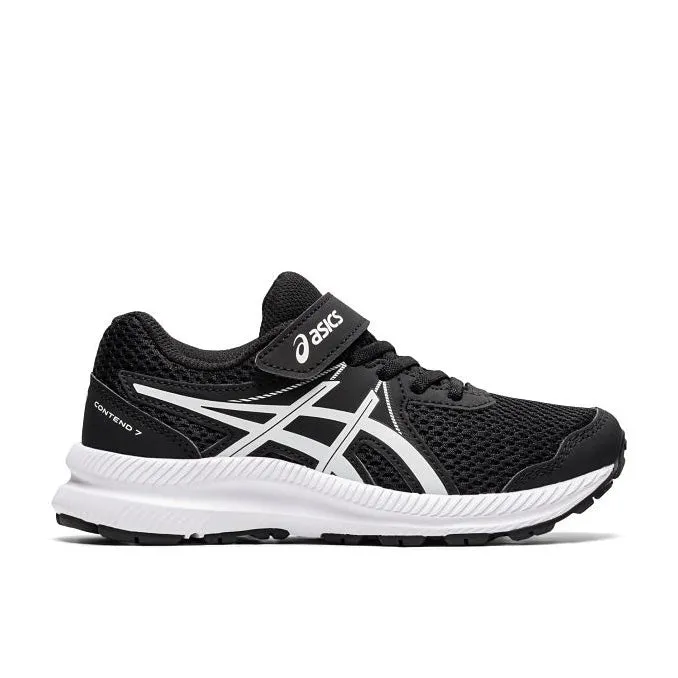 Asics Contend 7 PS Kids Black White   