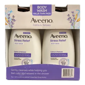 Aveeno Stress Relief Oat Body Wash, Lavender Scent, 33 floz., 2pk