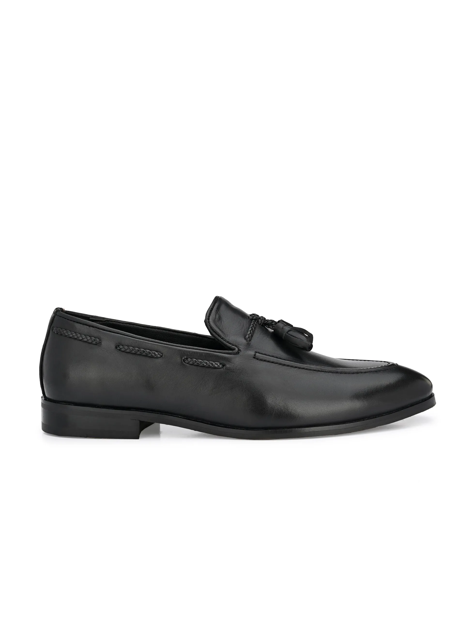 Baizen Black Tassel Loafers