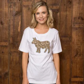 Beaded Luxe Nguni Regular Crew Tee Pelican