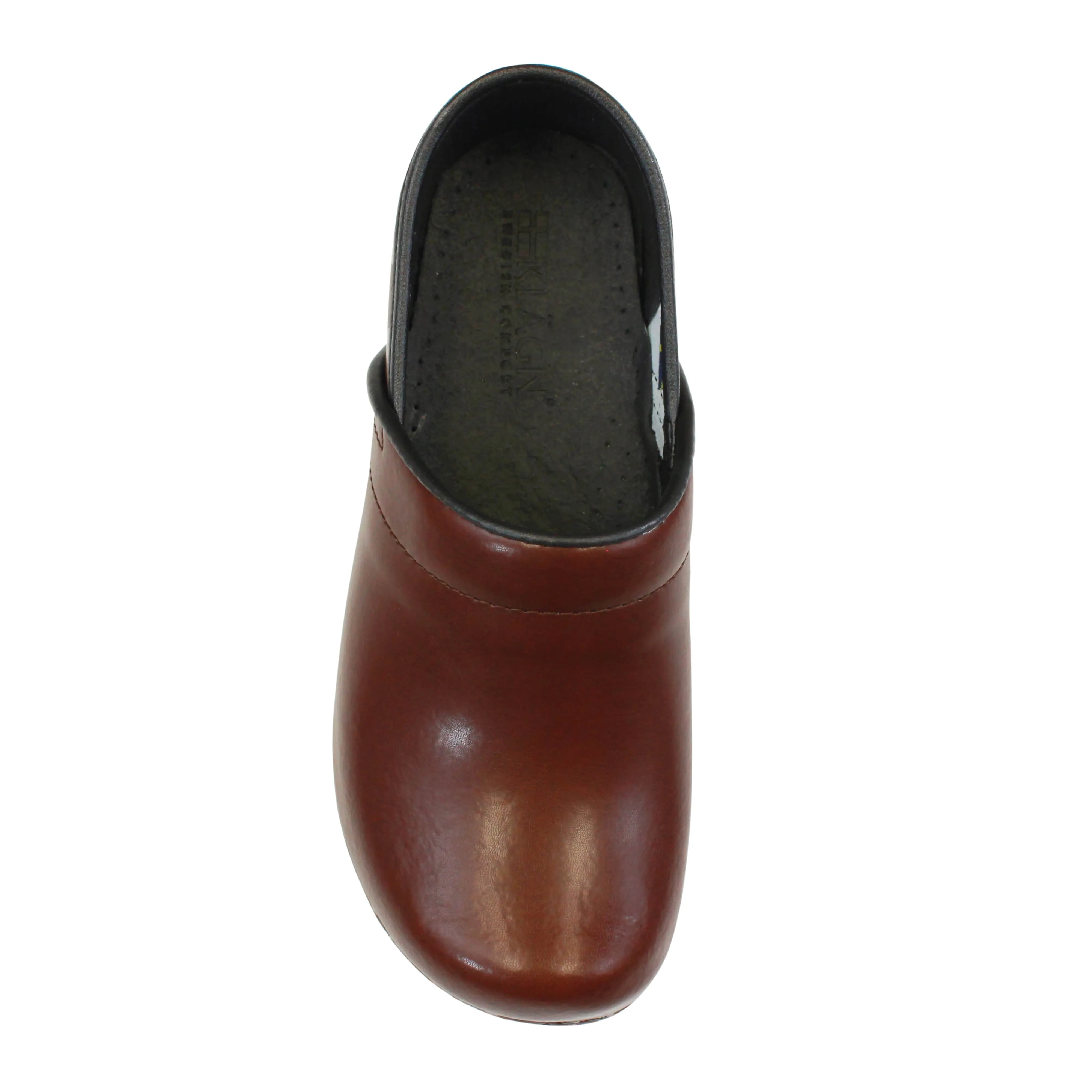 BJORK Women's Swedish Professional Brown Leather Clogs