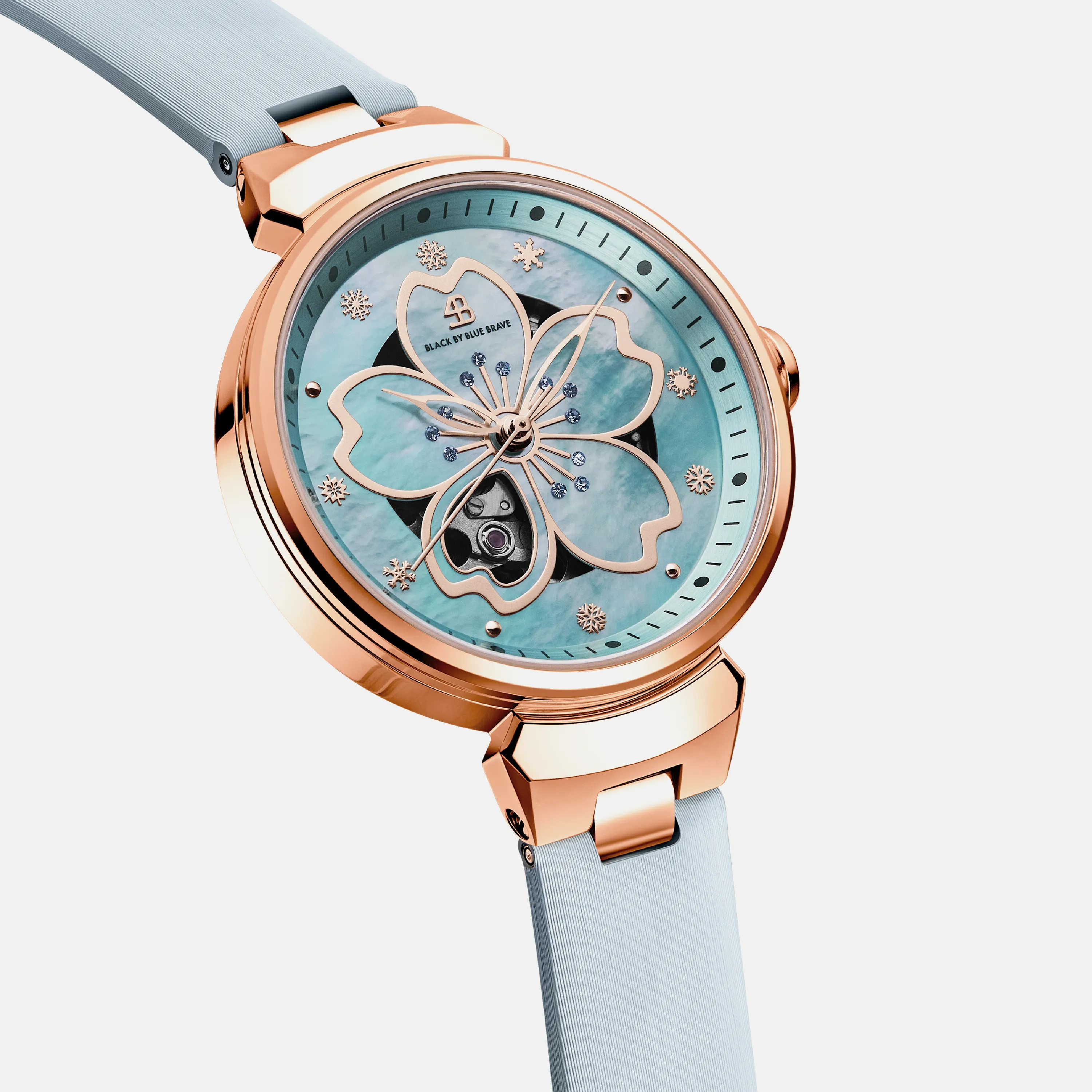 BLUE CHERRY BLOSSOM 36MM AUTOMATIC WATCH & CHERRY BLOSSOM BRACELET