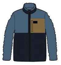 Born Explorer Recycled Polar-Lined Sherpa Fleece - Blue Steel