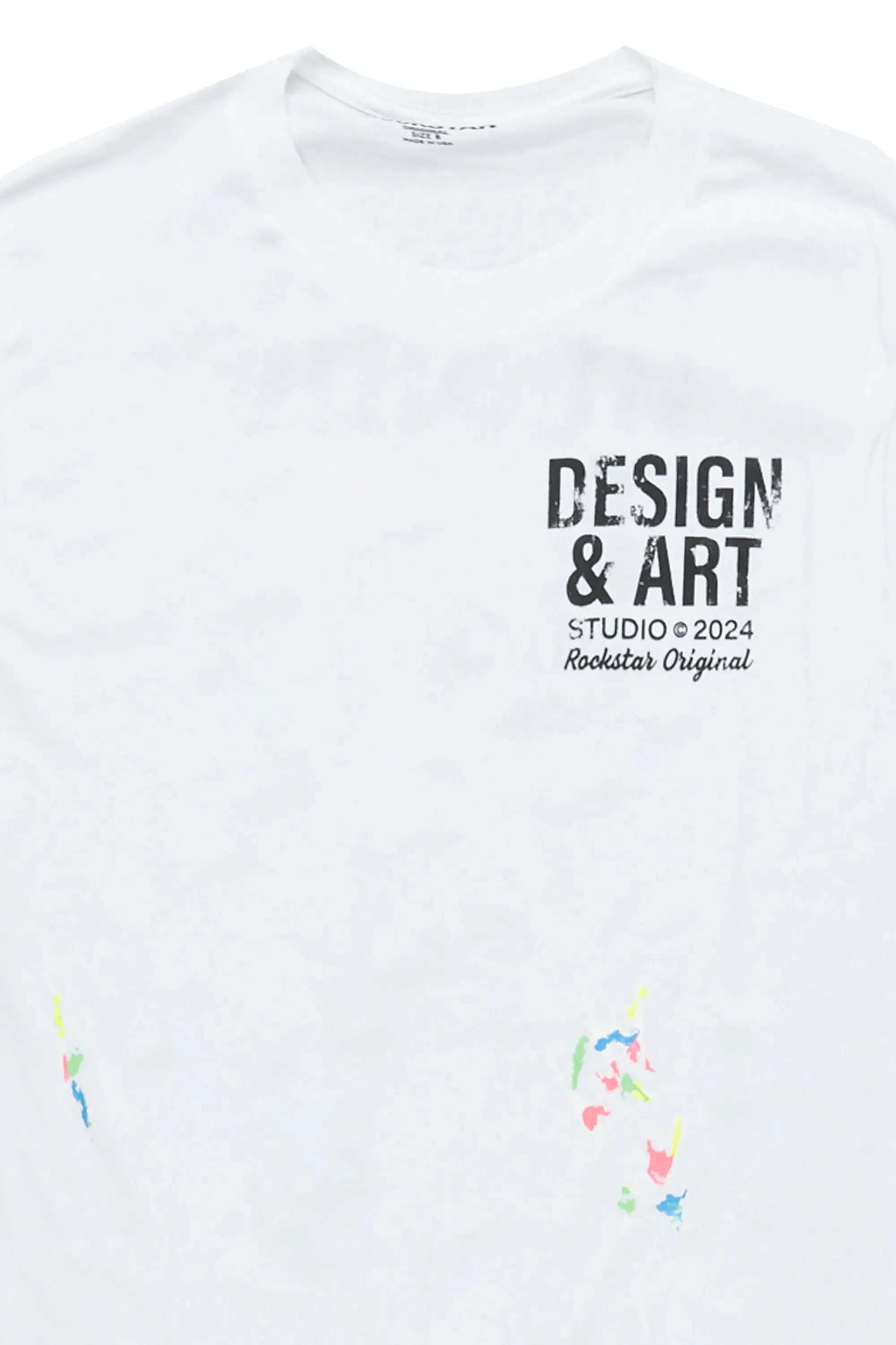 Boys Mancha White Graphic T-Shirt