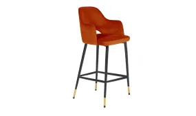 Britten Velvet Bar Stool Rust