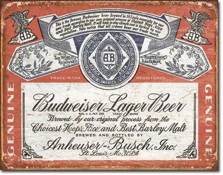 Budweiser Tin Sign