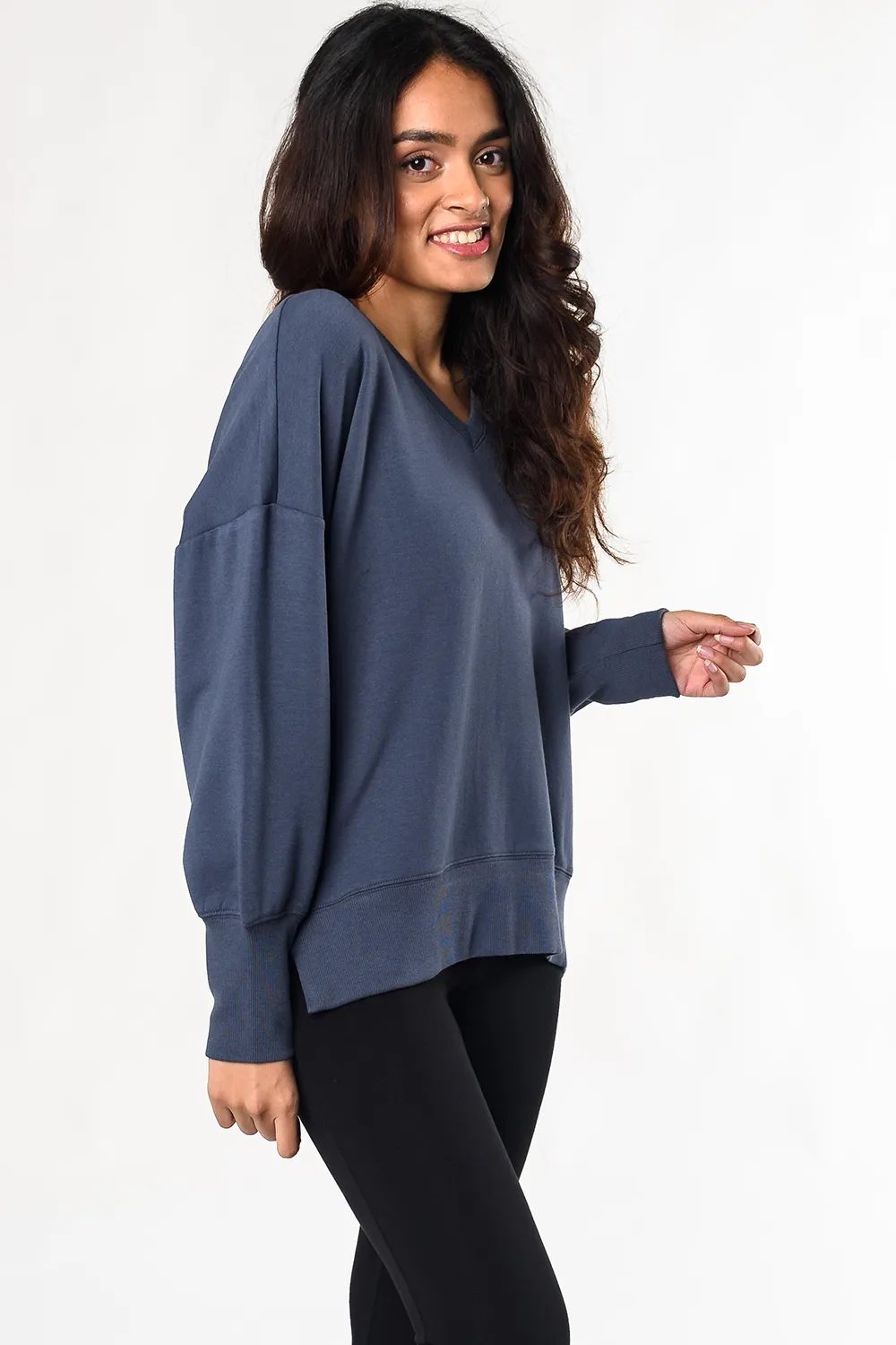 Caitlin Bamboo Sweatshirt - Anchor Blue