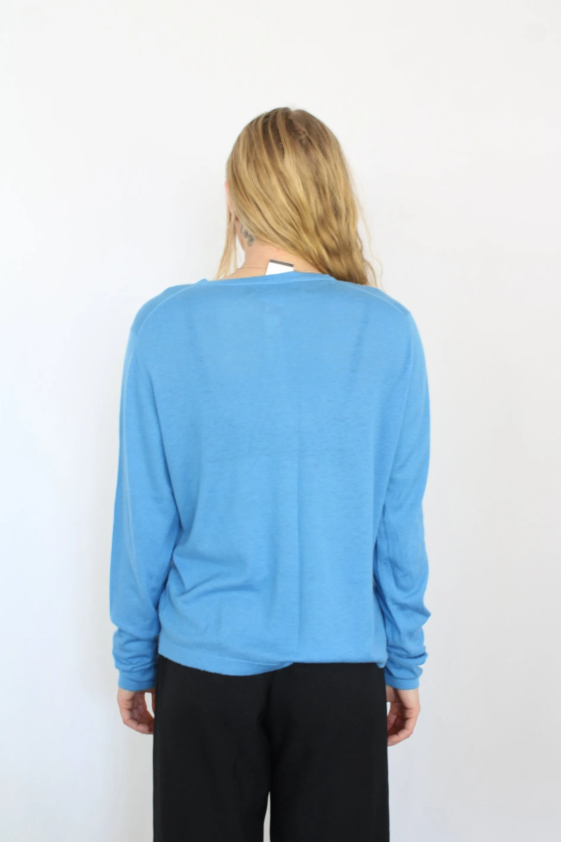 Caroline Sills - Blue Cashmere Cardigan