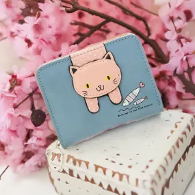 Cartoon Cat Design Zipper Wallet