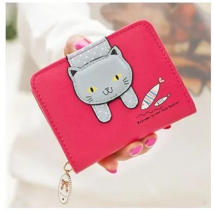 Cartoon Cat Design Zipper Wallet