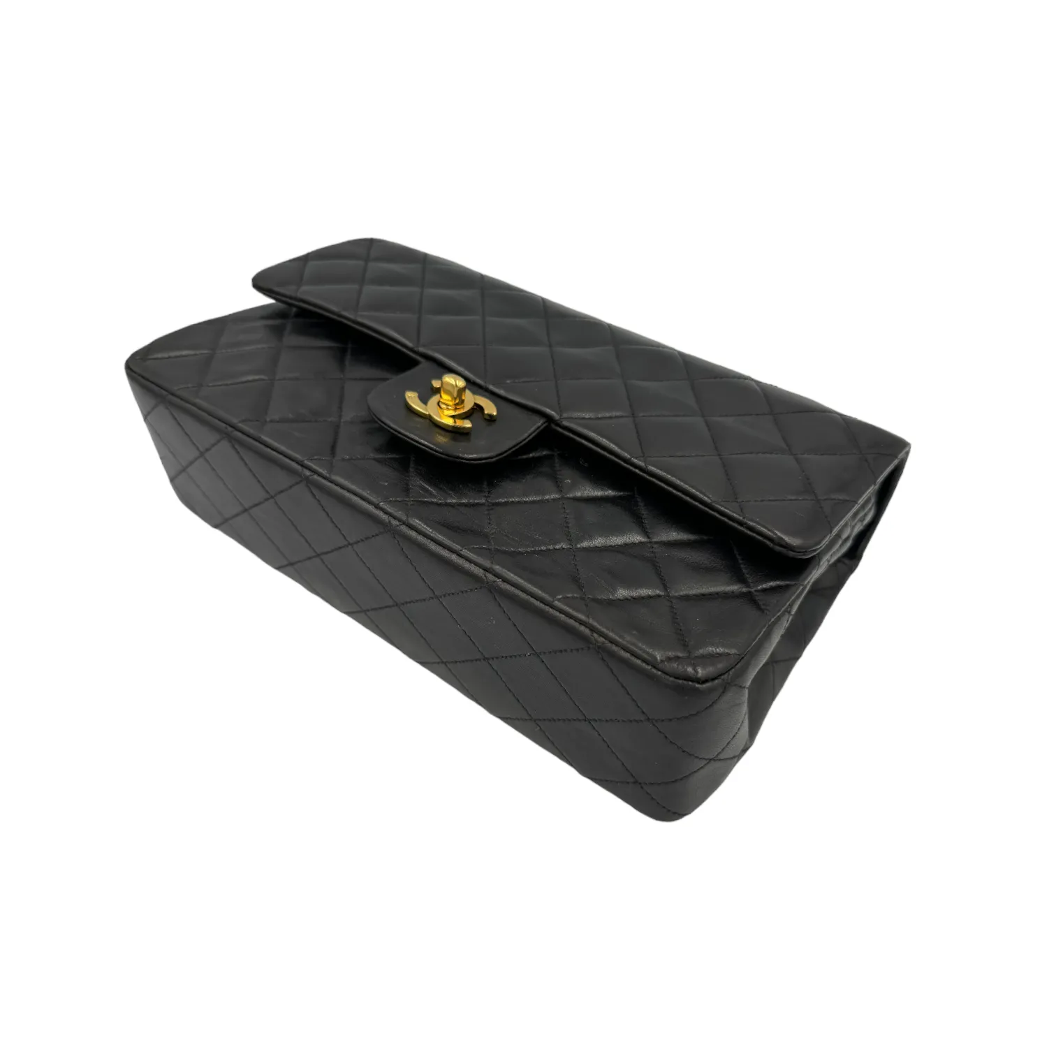 Chanel Classic Double Flap Medium Black Lambskin Gold