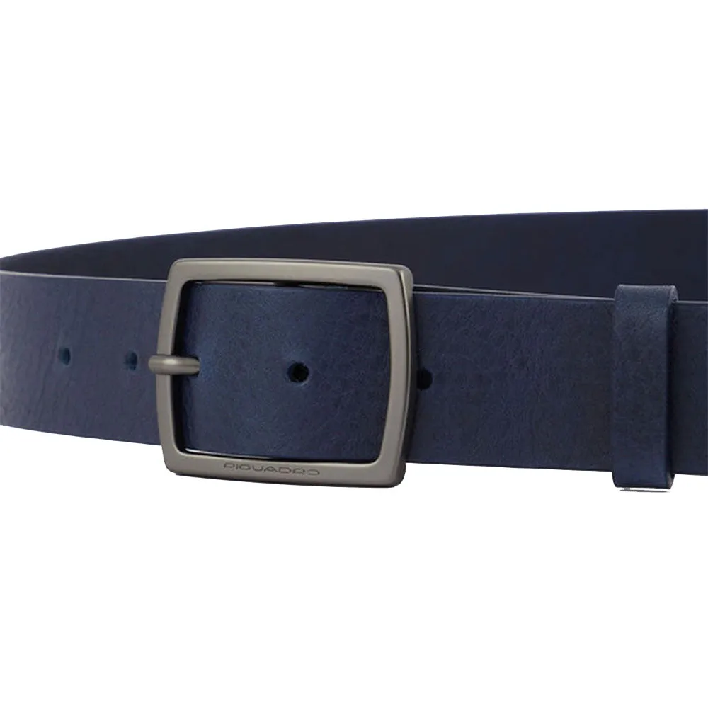 Cintura Uomo PIQUADRO in Pelle Blu Linea Black Square - CU5921B3