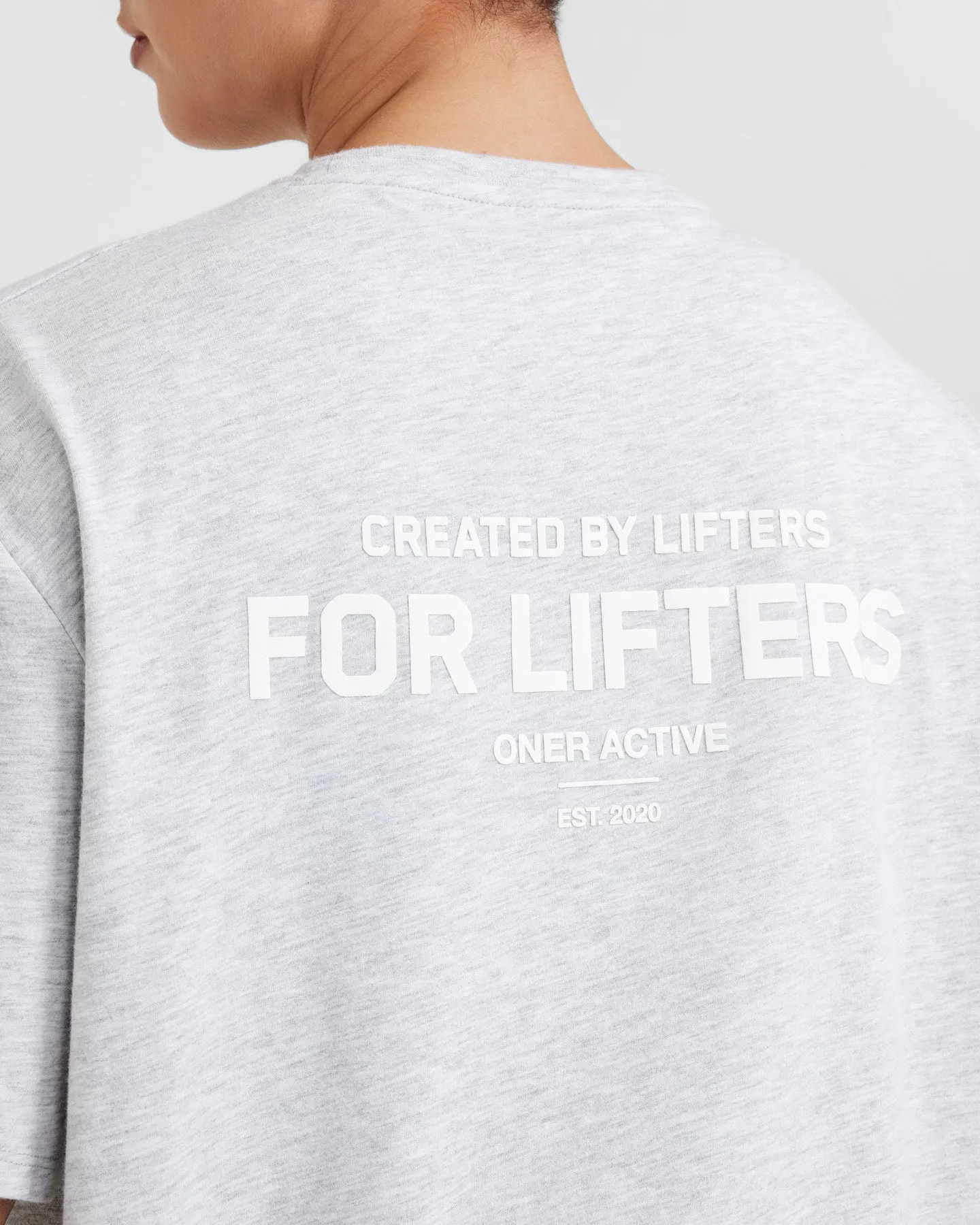 Classic Lifters Graphic Oversized Lightweight T-Shirt | Light Grey Marl