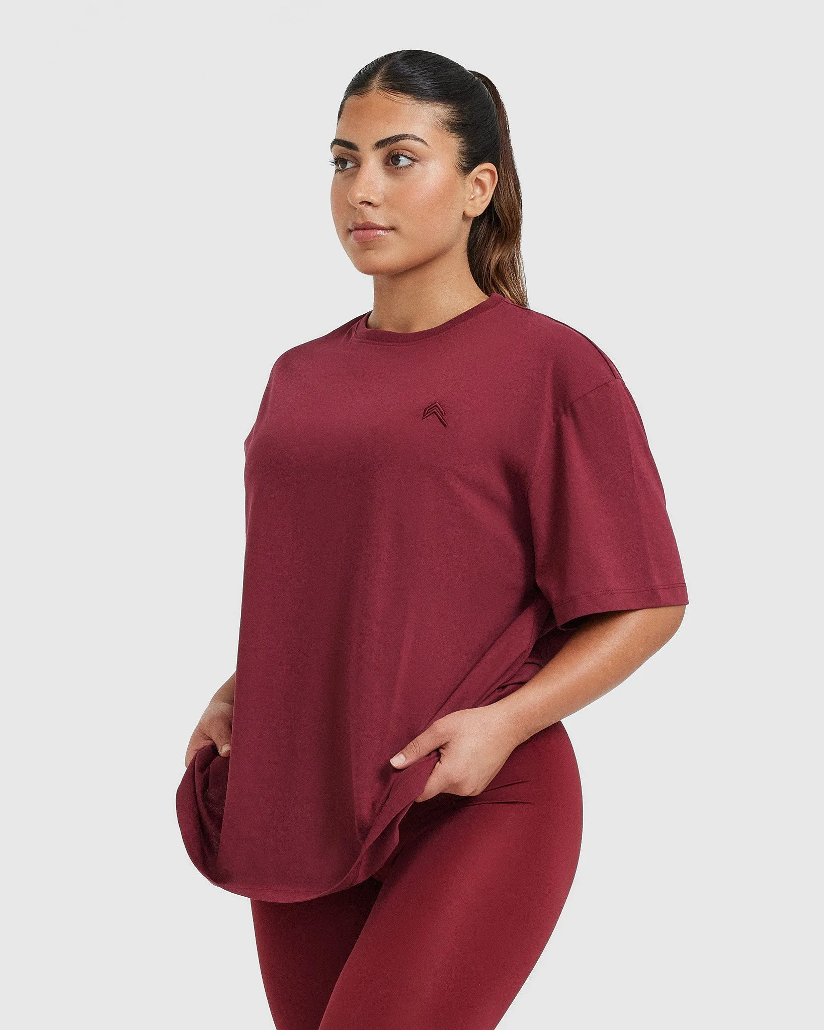 Classic Oversized Lightweight T-Shirt | Burnt Cherry