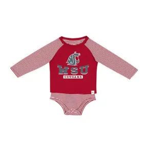 Colosseum WSU Crimson and White Striped Onesie