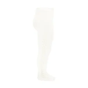 Condor Tights - Side Openwork Lace in Cream