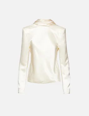 Crepe Satin Turtleneck