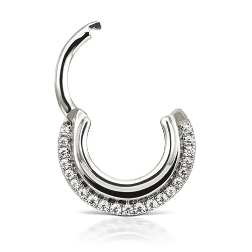 Cubic Zirconia Dhara Hoop Earring by Maria Tash in White Gold