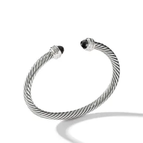 David Yurman 5MM Cable Bracelet with Black Onyx and Diamonds