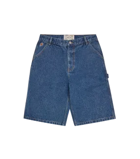 DENIM CARPENTER SHORTS - MID WASH BLUE