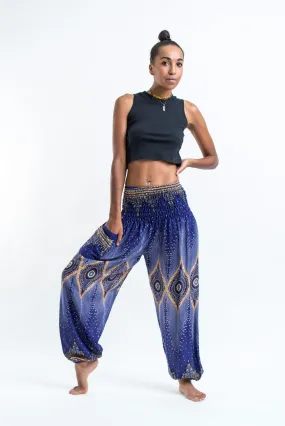 Diamond Peacock Women's Harem Pants in Blue