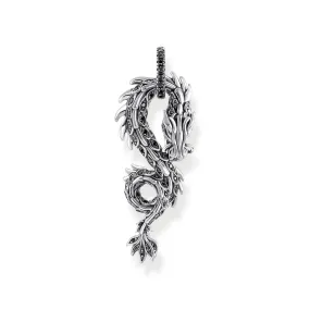 Dragon pendant with black zirconia large