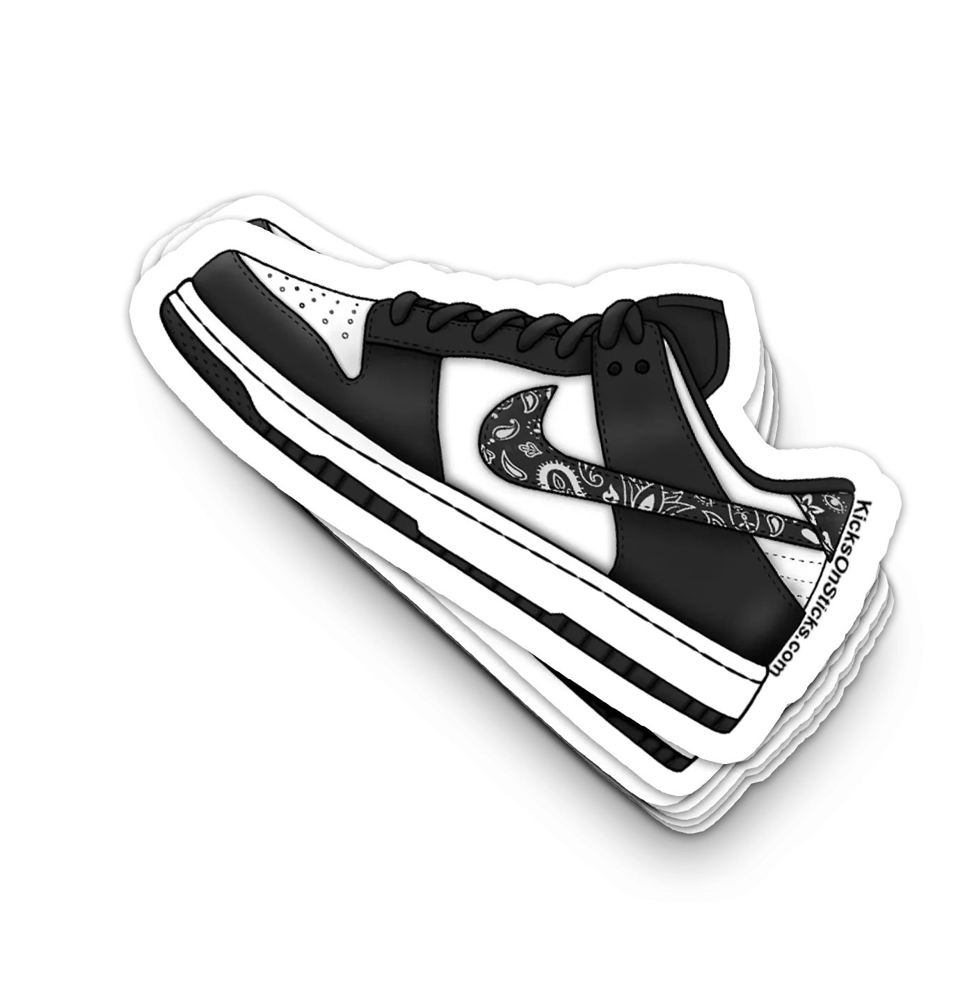 Dunk Low "Paisley Black White" Sneaker Sticker