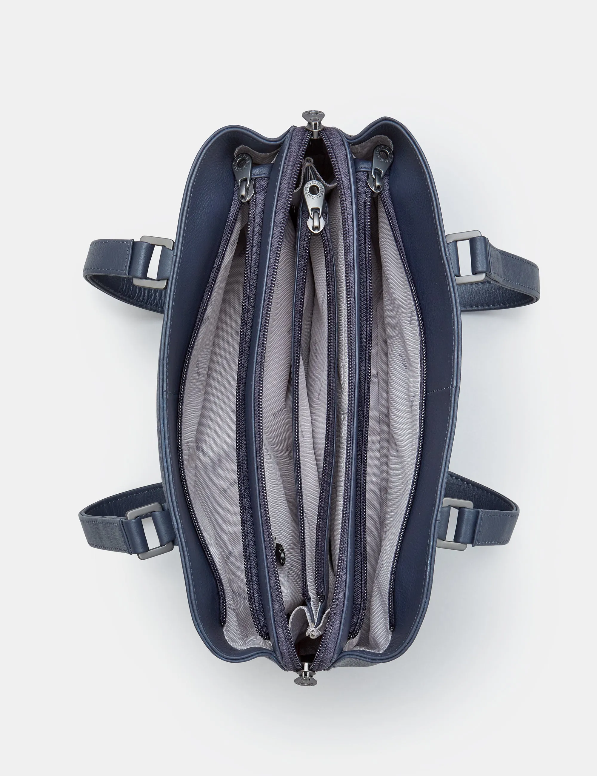 Ealing Navy Leather Shoulder Bag