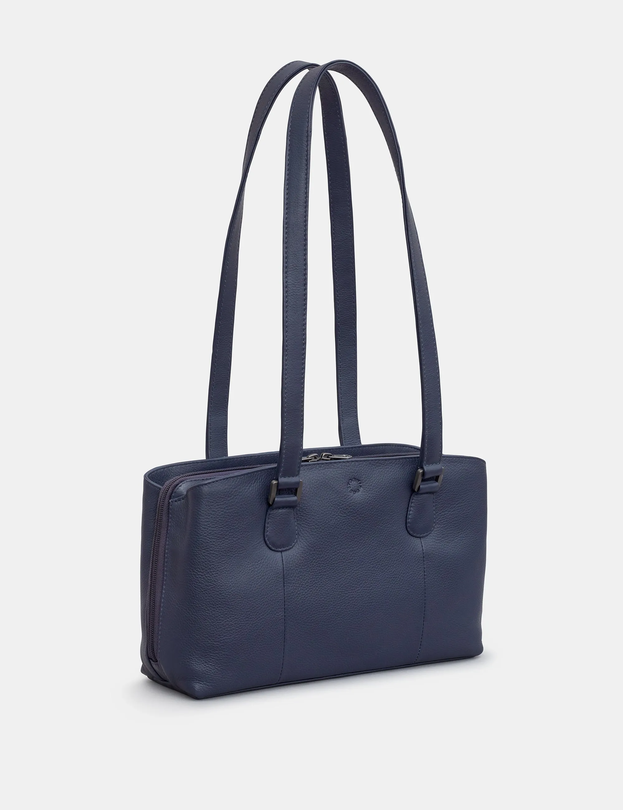 Ealing Navy Leather Shoulder Bag