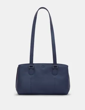 Ealing Navy Leather Shoulder Bag