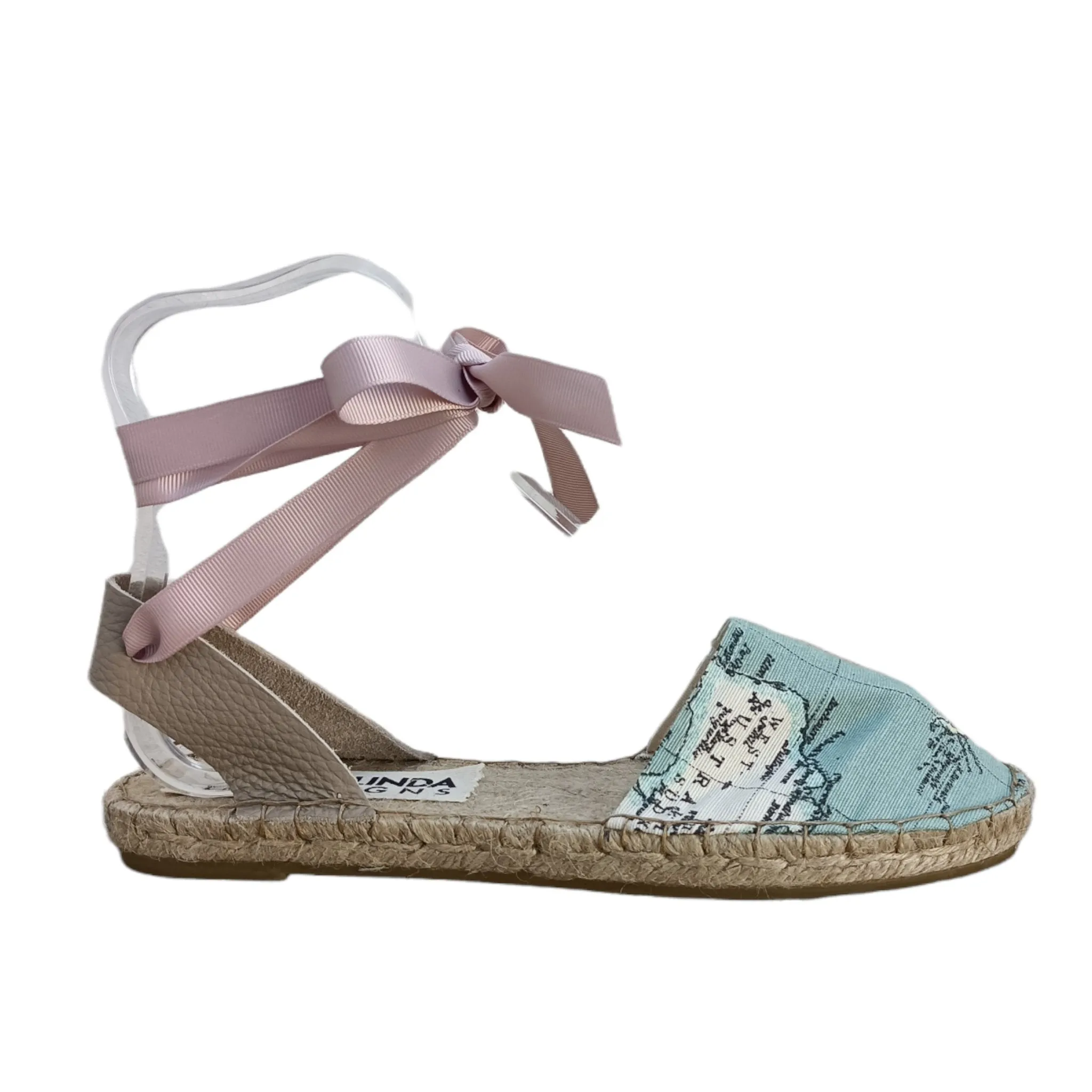 Espadrilles Sandals - Wold Map Print - Classic Sole